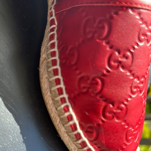 Gucci Red Leather Espadrilles - Picture 11 of 14